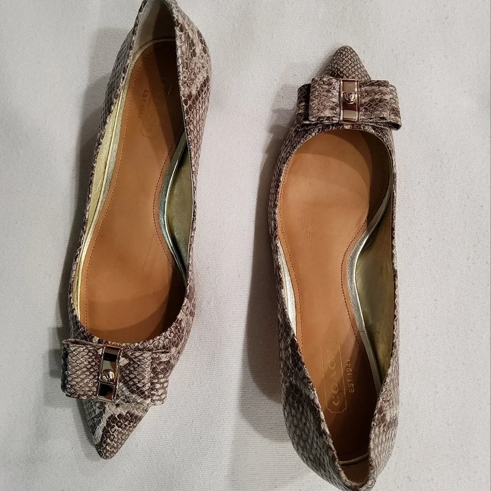 Coach Mandy Python-Embossed Leather Size 7